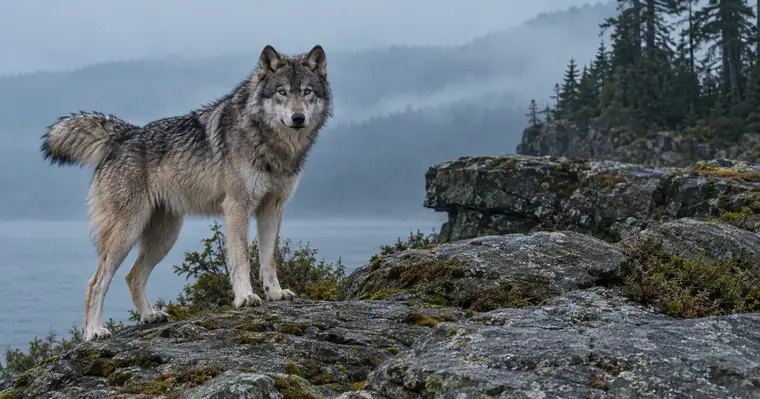 Le même loup sur le même rocher, en photographie : image de 2026